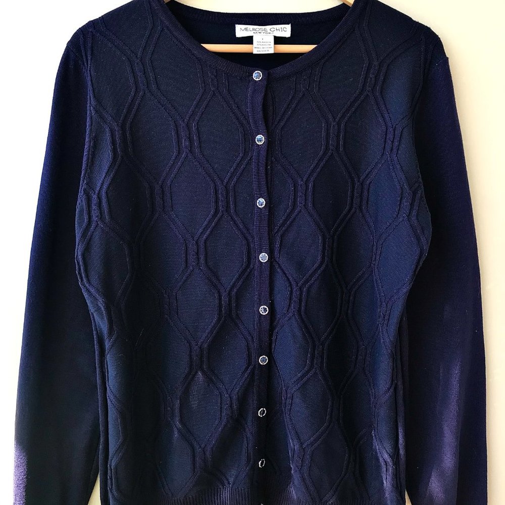 MELROSE CHIC New York Button Down Pattern Sweater - Picture 2 of 4